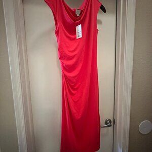 Pink Maxi Dress with Ruching on side NWT
